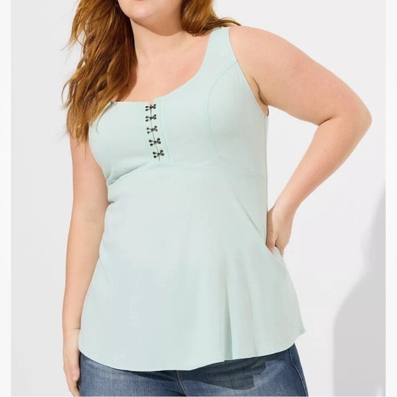 TORRID Fit And Flare Slub Sleeveless Corset Top Lightweight Casual Size 5 5X - Picture 3 of 12